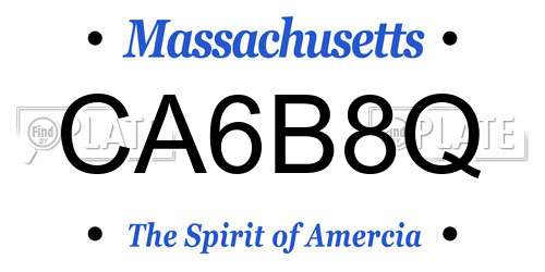 CA6B8Q Massachusetts License Plate