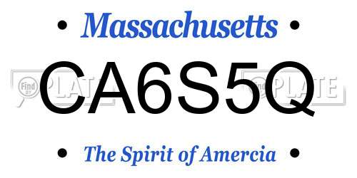 CA6S5Q Massachusetts License Plate