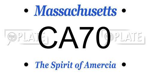 CA70 Massachusetts License Plate