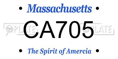 CA705 Massachusetts License Plate
