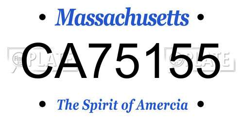 CA75155 Massachusetts License Plate
