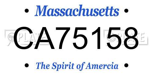 CA75158 Massachusetts License Plate