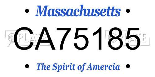 CA75185 Massachusetts License Plate