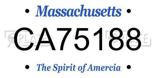 CA75188 Massachusetts License Plate