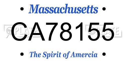 CA78155 Massachusetts License Plate