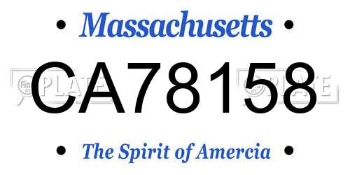 CA78158 Massachusetts License Plate