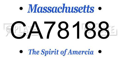 CA78188 Massachusetts License Plate