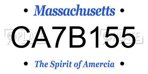 CA7B155 Massachusetts License Plate