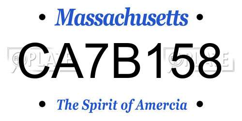 CA7B158 Massachusetts License Plate