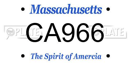 CA966 Massachusetts License Plate
