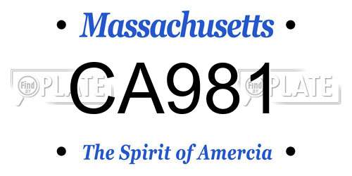 CA981 Massachusetts License Plate