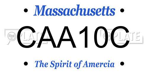 CAA10C Massachusetts License Plate