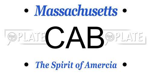 CAB Massachusetts License Plate