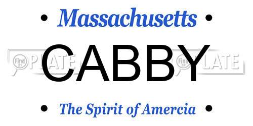 CABBY Massachusetts License Plate