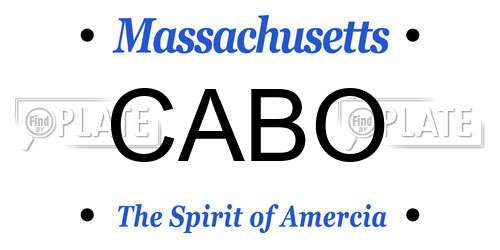 CABO Massachusetts License Plate