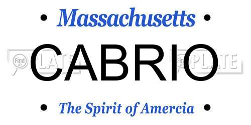 CABRIO Massachusetts License Plate