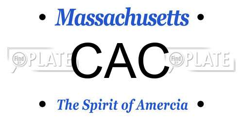 CAC Massachusetts License Plate
