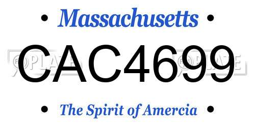 CAC4699 Massachusetts License Plate