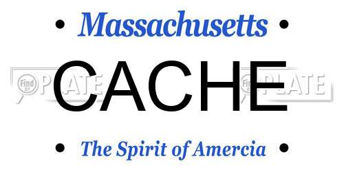 CACHE Massachusetts License Plate