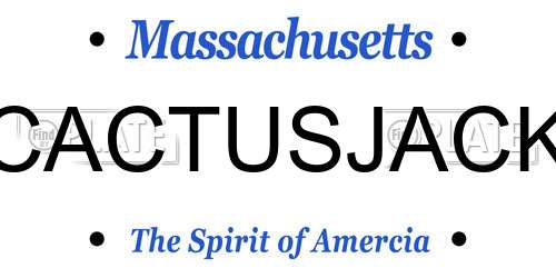 CACTUSJACK Massachusetts License Plate