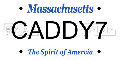 CADDY7 Massachusetts License Plate