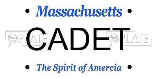 CADET Massachusetts License Plate