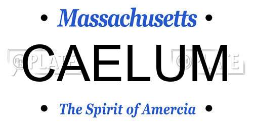 CAELUM Massachusetts License Plate