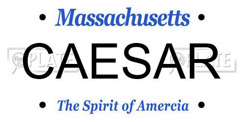 CAESAR Massachusetts License Plate