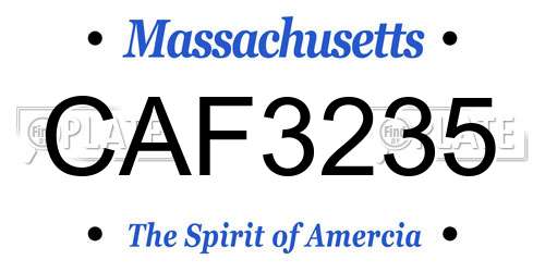 CAF3235 Massachusetts License Plate