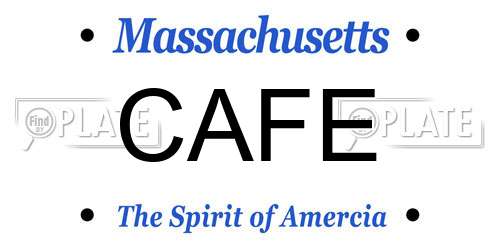 CAFE Massachusetts License Plate