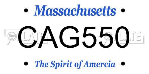 CAG550 Massachusetts License Plate
