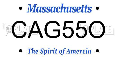 CAG55O Massachusetts License Plate