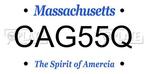 CAG55Q Massachusetts License Plate