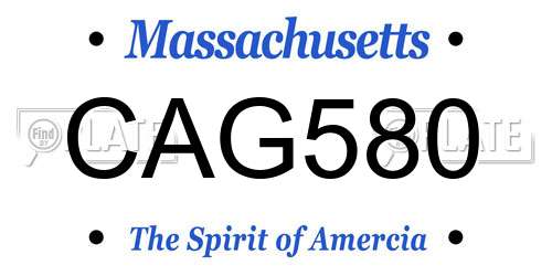 CAG580 Massachusetts License Plate