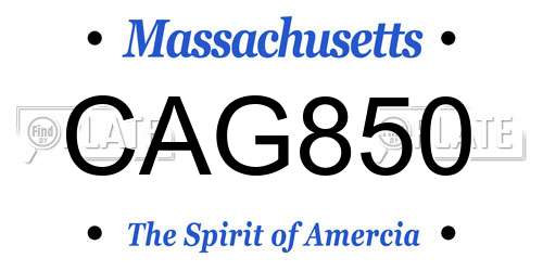 CAG850 Massachusetts License Plate
