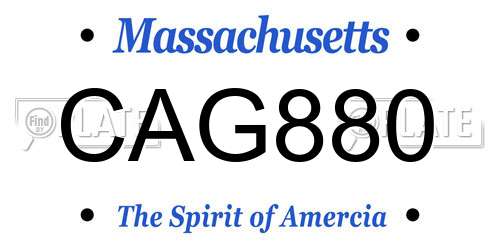 CAG880 Massachusetts License Plate
