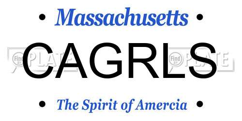 CAGRLS Massachusetts License Plate