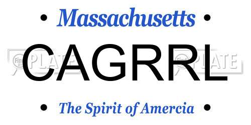 CAGRRL Massachusetts License Plate