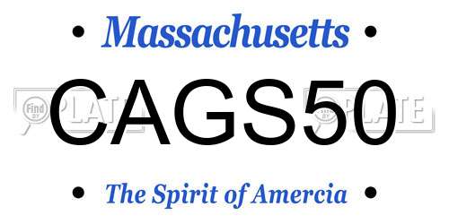 CAGS50 Massachusetts License Plate