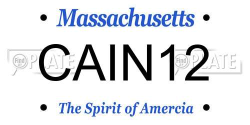 CAIN12 Massachusetts License Plate