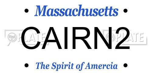 CAIRN2 Massachusetts License Plate
