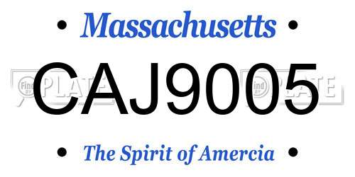 CAJ9005 Massachusetts License Plate