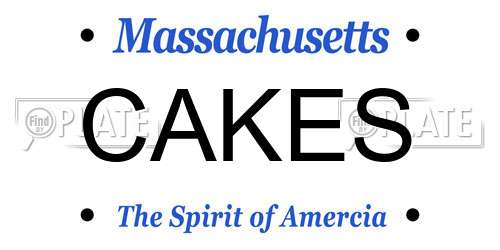 CAKES Massachusetts License Plate