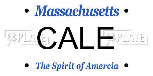 CALE Massachusetts License Plate
