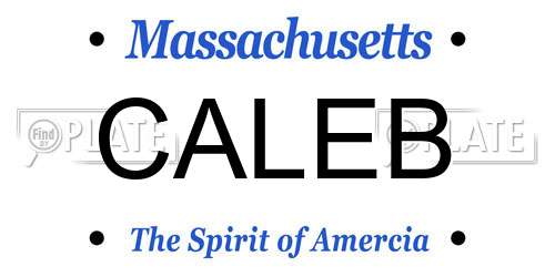 CALEB Massachusetts License Plate