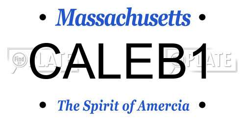 CALEB1 Massachusetts License Plate