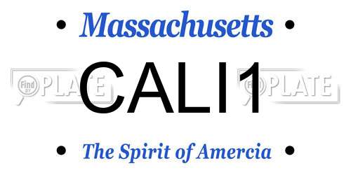 CALI1 Massachusetts License Plate