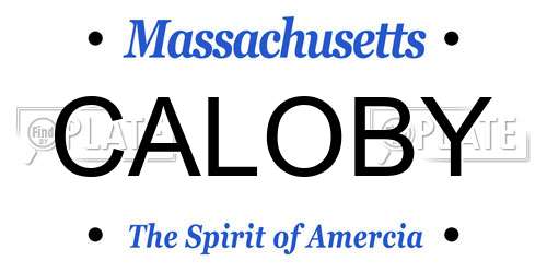 CALOBY Massachusetts License Plate