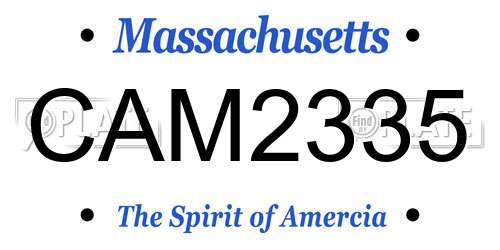 CAM2335 Massachusetts License Plate