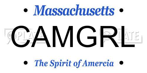 CAMGRL Massachusetts License Plate